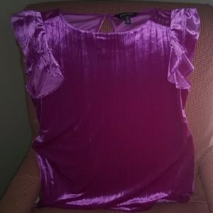 Ellen Tracy pink studded velvet top